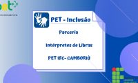 Parceria PET e intérpretes de libras do IFC-Camboriú